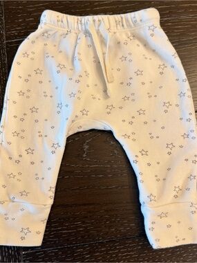 Quincy Mae Baby White Star Print Pants Gender Neutral 3-6 Months Jogger